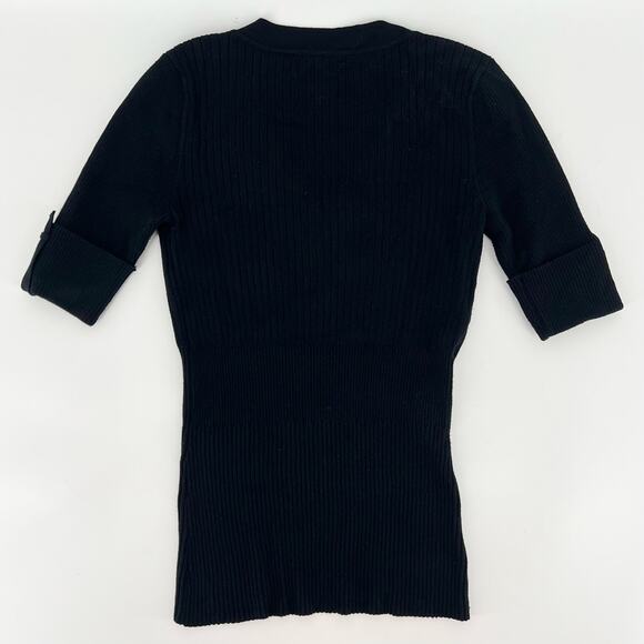 Cache’ black v neck elbow sleeve sweater - Picture 2 of 6